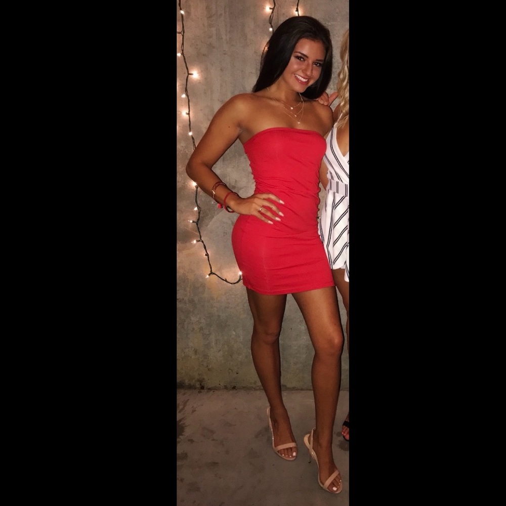 Red Strapless Dress